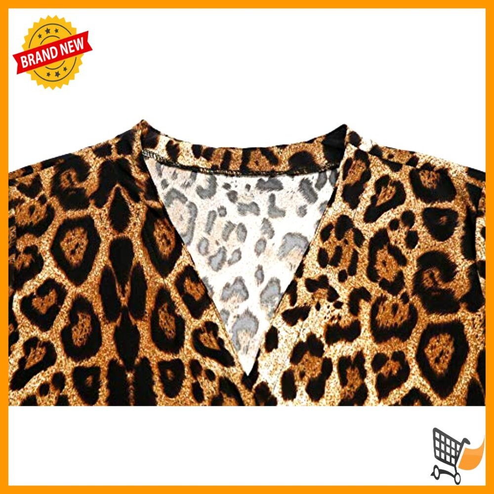 Lightweight Cardigan Leopard Print Button Down Po… - image 5